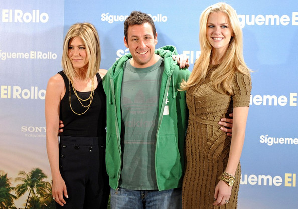 Adam Sandler, Brooklyn Decker, and Jennifer Aniston at Just Go With It Premiere in Madrid, Spain