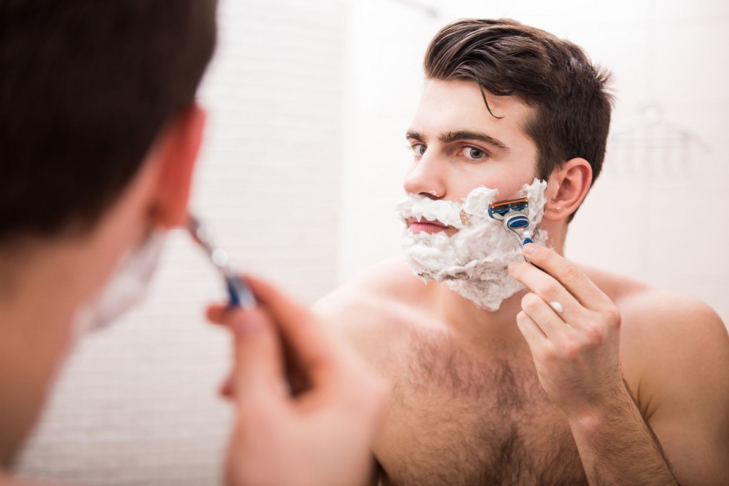 man shaving